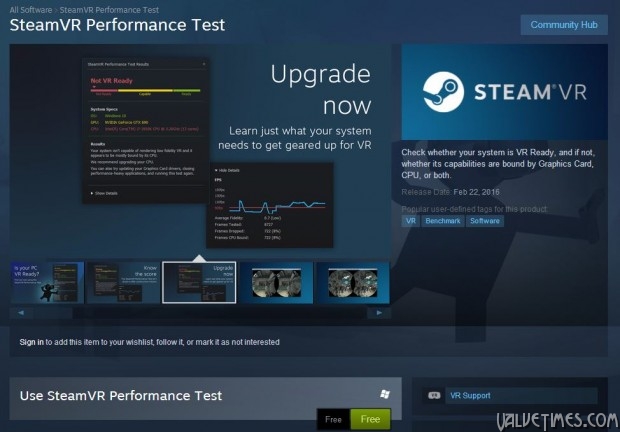 SteamVR Perfomance Test. Valve.