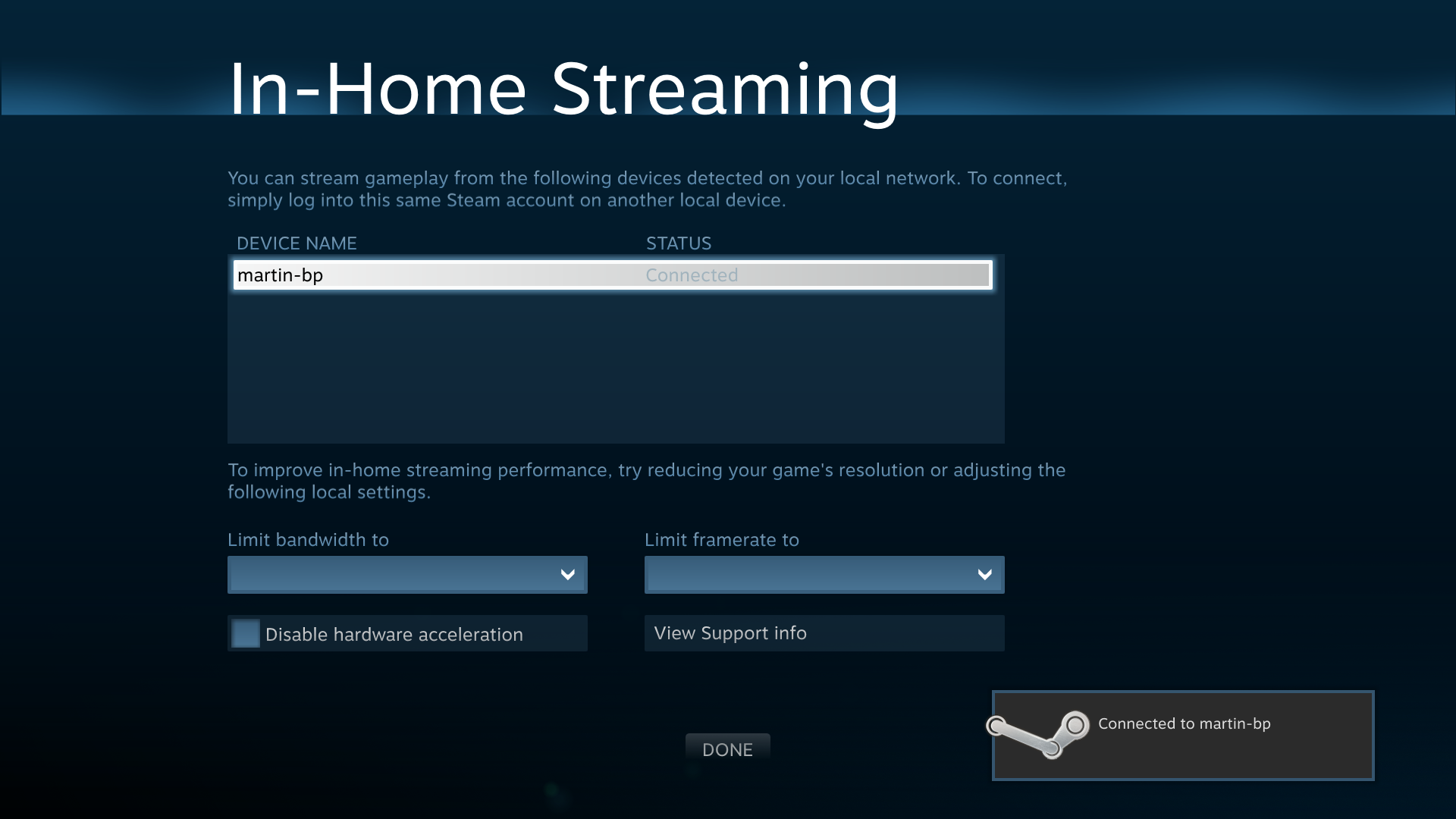 in-home streaming